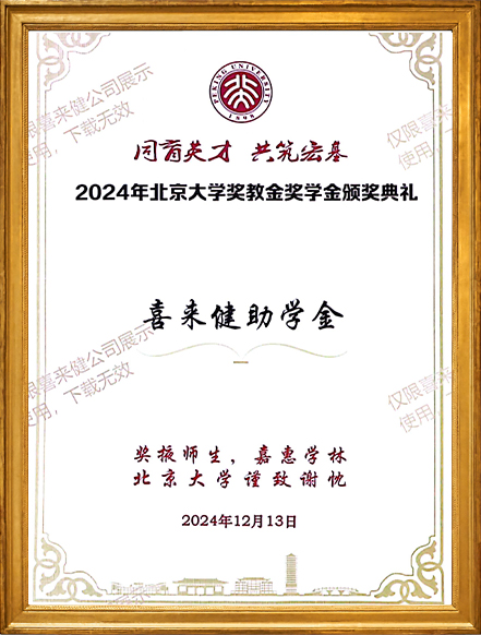 2024年北京大学“凯时官网登录入口助学金”证书