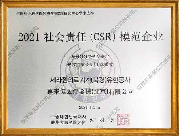 2021年社会责任(CSR)模范企业奖牌